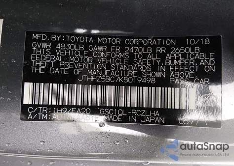 2019 Lexus Rc 350 z USA, uszkodzony, nr VIN JTHHZ5BC7K5019498